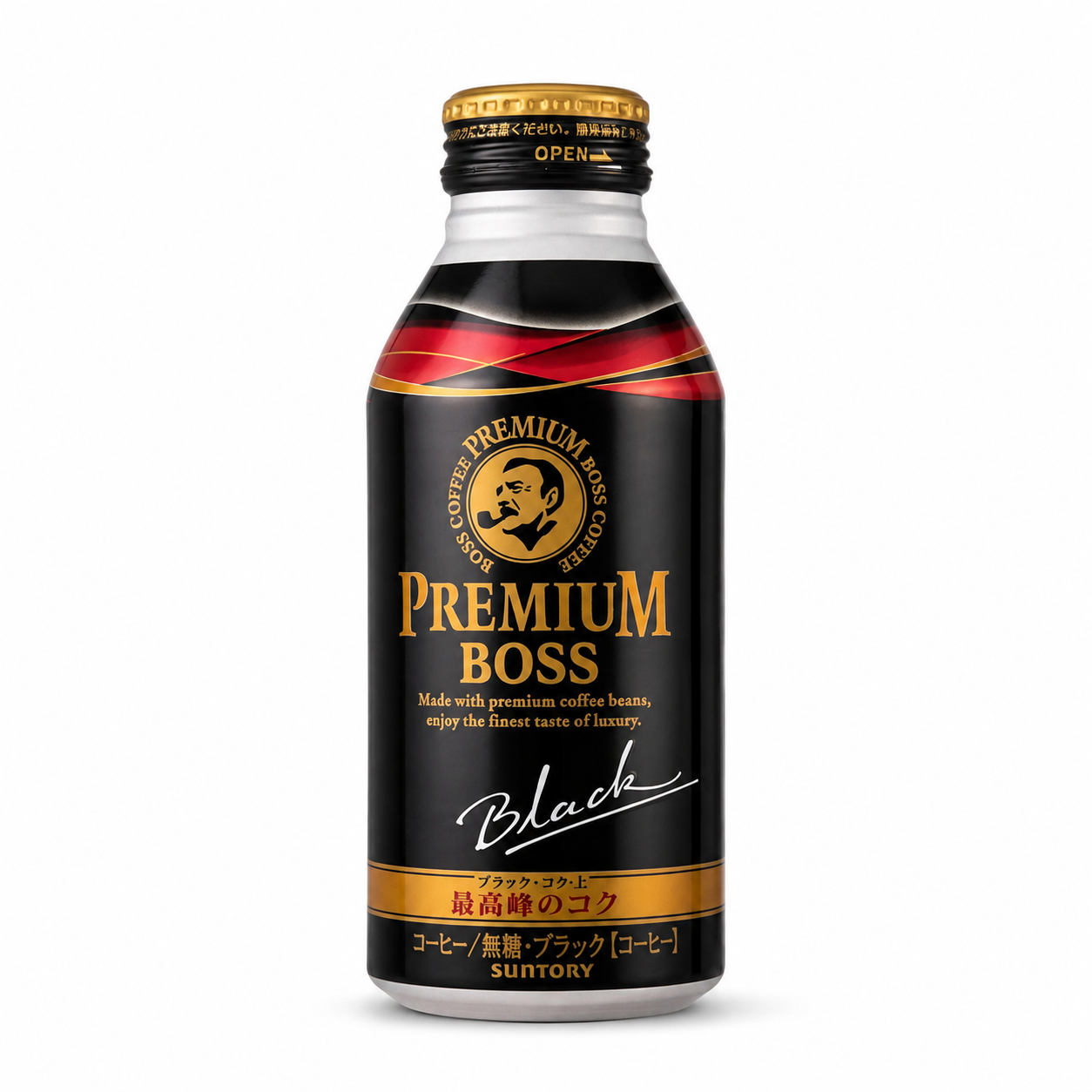 Suntory Premium Boss Black Coffee 390ml