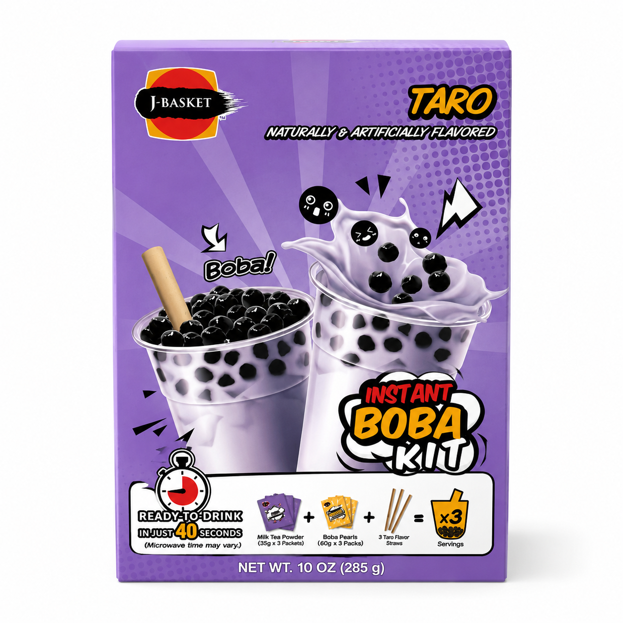 J-Basket Instant Boba Kit Taro – 3 Servings
