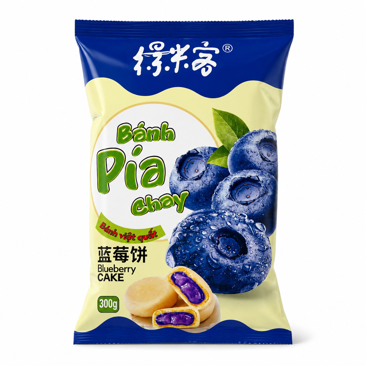 Banh Pia Chay Blueberry Cake 300g